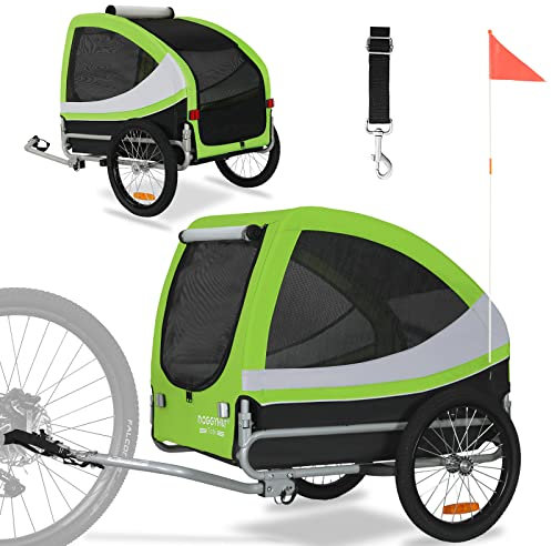 DOGGYHUT® TOBI Large Hundefahrradanhänger bis 35 kg Hundeanhänger Fahrradanhänger für Hunde mittelgroße und große Hunde 80502 (GRÜN)
