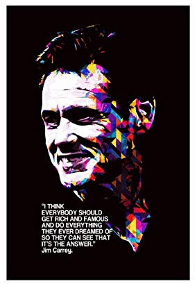 Jim Carrey Motivierendes Zitat Poster Leinwand Wand Schlafzimmer Dekor Bild Sport Landschaft Büro Raumdekor Geschenk Ungerahmt: 30 × 45 cm