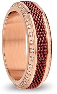 BERING Austauschbar Ringkombination für Damen in Rosé Gold & Rot mit einzigartigem Twist- & Change System, Huang-He
