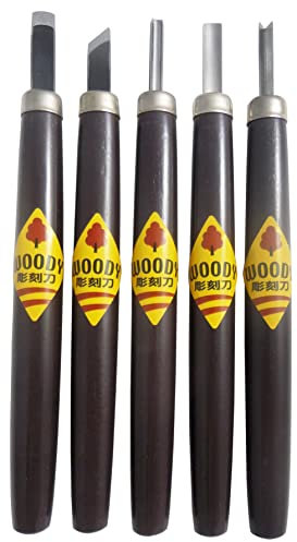 Kit Intaglio Legno, Set 5 Coltelli Woody - Made in Japan