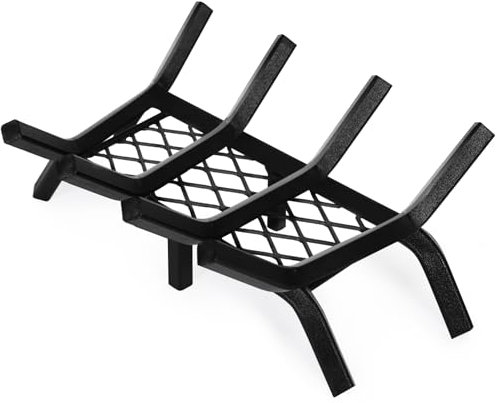 Kaminrost, 43,2 cm, robust, mit Gluthalter, 1,27 cm Stange, Feuerholzrost für Innenkamin, Kaminzubehör, Kaminofen, Kaminöfen, Kaminregal, Holzofenrost für den Außenbereich
