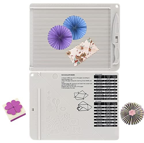 Mini tableau de score multifonction de 16,3 x 21,6 cm avec dossier en os et guide pour lafabrication de cartes etles projets artistiques en papier, tableau de notation multi-usages etoutils de pliage