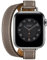 MOOTES Kompatibel mit Apple Watch Armband 42mm 44mm 45mm 49mm, Damen Echtes Leder Slim Double Tour Armbänder für iWatch SE Serie 8/7/6/5/4/3/2/1(42mm/44mm/45mm/49mm,Grau)