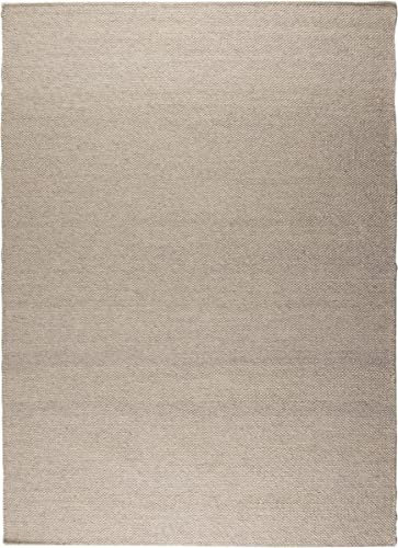 Wollteppich 100% Wolle | Wohnzimmer | Schlafzimmer - Mrcarpet (200x290cm, Hellgrau/Grau)