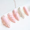 Sun&Beam Nails Handmade Press-on Medium Long Amlond Pink White 3D Rhinestone Sweet Design Fashion False Nail Tips 10 Pcs Set (#011 L)