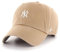 '47 New York Yankees Mütze mit kleinem Logo, für Herren und Damen, verstellbar, Strapback, Khaki, Beige, weißes Logo, Einheitsgröße, Khaki, Einheitsgr��e