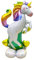 Einhorn stehend mit Basis Folienballon, 1 m
