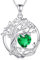 FANCIME Tree of Life Collier arbre de vie en argent sterling plaqué Or blanc avec pendentif en pierre de naissance, bijou d'anniversaire, cadeau de Noël pour femme, maman, émeraude