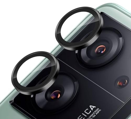 Locofun Pellicola Fotocamera per Xiaomi Mi 13T / 13T Pro, 9H Camera Vetro Temperato Copri Anello Individuale in Metallo, HD Chiaro, Pacco da 2 (Nero siderale)