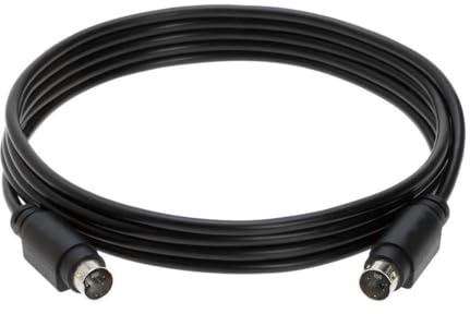 ZYAMY S-Video Cable 6 Feet Mini DIN 4 Pin S-Video Cable Male to Male Gold Plated 4 Pin S-Video Connector Support Video Transfer for TV, S-VHS, VCRs, DVD, Camcorders, Video Cards, 28AWG