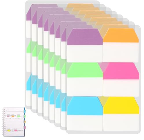 960 PCS Sticky Index Tabs Flags Set Writable Sticky Index Tabs Transparent Book Tabs Medium File Tabs Flag Filing Tabs Page Markers Tape Flags for Book Tags Stickers Index Markers Office School