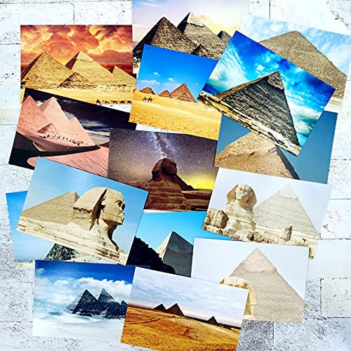 SEVSO Ägyptische Pyramide Postkarten für Reisende Enthusiasten, Grußkarten, dicke afrikanische arabische Länder, Landschaftspostkarten, 15 Stück