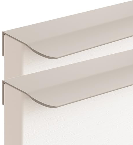 Unsichtbare Griffe Aluminiumlegierung Möbelgriffe Schrankgriffe Verdeckter Schubladengriff Fingerkantenzuggriff Kabinett Griffe Kaschmir Grau 2 Stück (Overall length 300mm)
