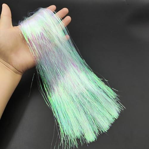 Carytalee 2000 Stränge Eiszapfen Lametta für Weihnachtsbaum und Partydekoration, weiß irisierend