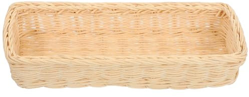 Garneck Handwoven Rattan Storage Basket Lid Cutlery Organizer for Kitchen Wicker Basket Handle