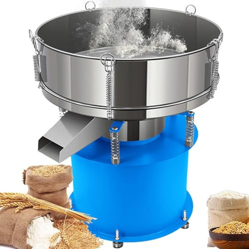 Tamizadora eléctrica, tamizadora vibratoria automática, tamizadora de harina en polvo de acero inoxidable con malla 60, for partículas de polvo de hornear, partículas de grano, alimentos industriales
