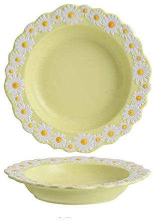 EOTRERANQ Teller Keramik Geschirr Teller Set Daisy Family Dinner Essen Salatschüssel Dessertteller
