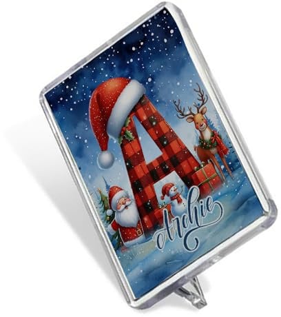 Personalised Christmas Alphabet Letter, Initial with Name, Xmas, Secret Santa Alphabet, Fridge Magnet
