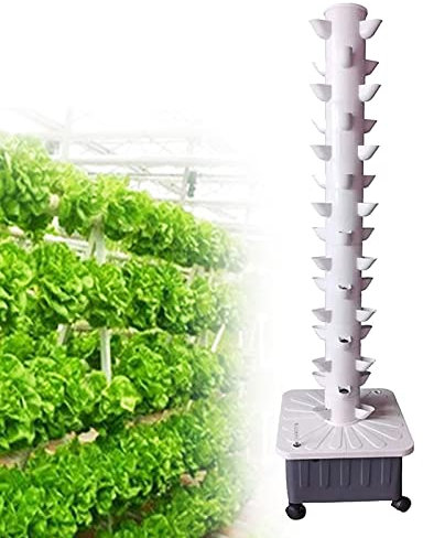 Hydrokulturturm-Set mit Aquaponik-System, 15 Etagen 45 Löcher, vertikales Hydrokultur-Anbauset für Indoor-Gartenarbeit