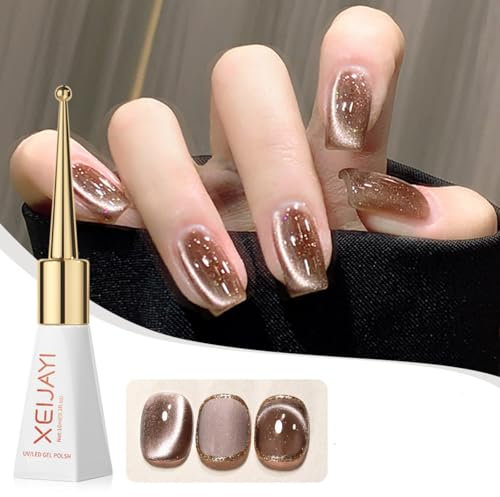 BSMKCL Gel-Nagellack mit Katzenaugen-Effekt und Hologramm, Kristall-Nagelkunst, Glänzend, Magnetisch, Glitzer, UV-Nagellack, Heimsalon, Nagelkunst, 9,9 g