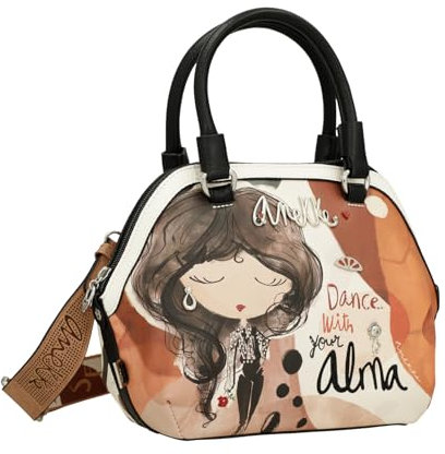 Anekke Große Bowlingtasche, großes Fassungsvermögen, Umhängetasche und Handgriffe, Maße: 32 x 22 x 11 cm, Zubehör und Accessoires für Damen, Mehrfarbig