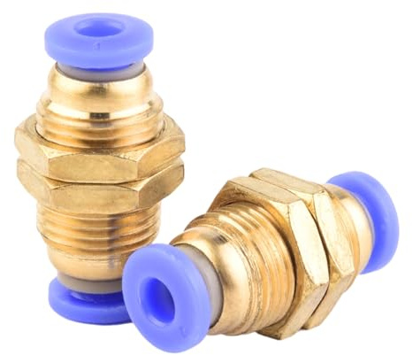 ANNEGK Lot de 2 raccords pneumatiques à visser pour cloison pneumatique - Raccord rapide - Diamètre du tube : 4 mm