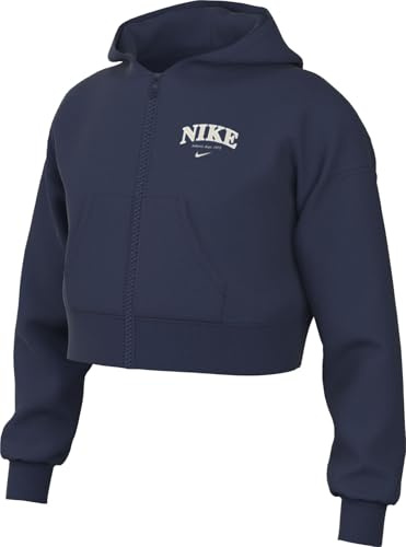 Nike Sportswear Fleece-Hoodie Mit Durchgehendem Reißverschluss (Ältere Kinder, Mädchen), Midnight Navy, FD0887-410, M
