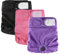 Hisprout 3-Pack Weibliche Hundewindel Hochabsorbierende Inkontinenz Wiederverwendbare Waschbare Atmungsaktive Dauerhafte Hundewindel Hosen Hund Saison Hosen (M,Rosa/Lila/Schwarz)