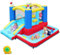 LEADZM Buntes Hüpfburg mit Gebläse, Hüpfburg Kinder mit Pool, Rutsche, Trampolin, Zielscheibe, Basketballkorb, Outdoor/Indoor, für 3 Kinder 3-10 Jahren, 275x255x188cm