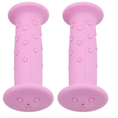 Poignées de guidon en caoutchouc souple pour vélos d'enfants, conçues pour guidon de 19 mm, prise en main confortable et sûre (rose)