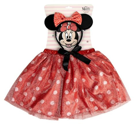 Ensemble d'accessoires Minnie Disney 2 pièces serre-tête avec nœud jupe en tulle à pois déguisement pour enfants