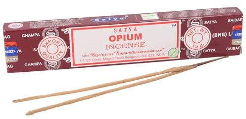 GURU SHOP Satya Incense Räucherstäbchen, Indische Räucherstäbchen 15 g - Opium, 21x4x2 cm