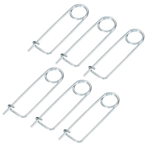 M METERXITY 6er Pack Broschförmiger Splint Sicherheitsnadel 2x45mm Federstahl Stifte Schnellverschluss Brosch Befestigung Für Garten Rasen Farm Haken Starke Halteklammern