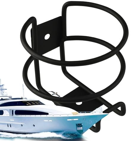 Moxeupon Porte-Gourde | Range-Bouteilles Marine en Métal Antidérapant | Support Stable Installation Facile Organisateur de Boissons pour Camion Remorque Voiture Camping-Car Yacht