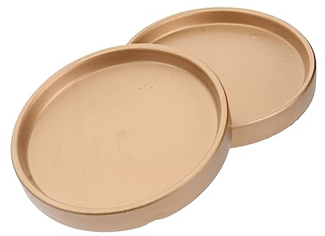 UKCOCO 2 STÜCK Keramik Blumentopf Untersetzer Goldfarben Robust und rutschfest für Balkon Garten Innenbereich Schützt Oberflächen vor Wasser und Erde