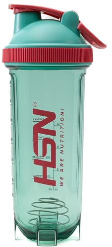 HSN Shaker Rocket We Are Nutrition! Libre de BPA | 700ml | Verde Rojo | Vaso Mezclador con Bola Mezcladora | Cierre Hermético y Tapón Anti-Fugas | Sin Olores | Fácil Limpieza