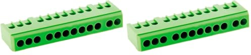 Zenitech - Bornier de terre 12 modules - vert (Lot de 2)