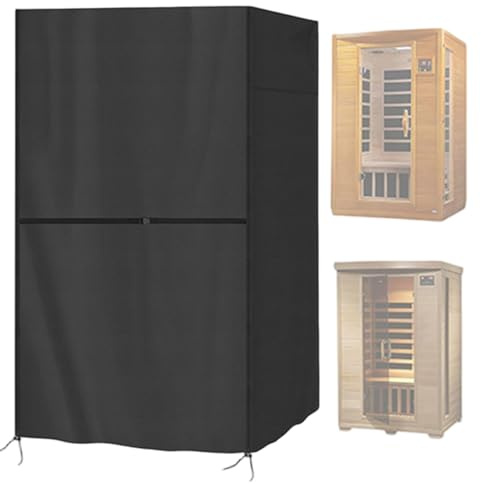 Sauna Cover All Weather Sauna Insulation Cover with Drawstring and Zipper for Indoor Outdoor Home Room Protection (Black, 72 x 48 x 76)