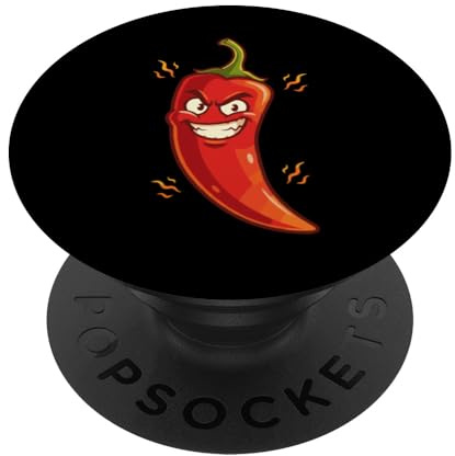 Angry Spicy Chili Pepper Cartoon Heat Fiery PopSockets Klebender PopGrip