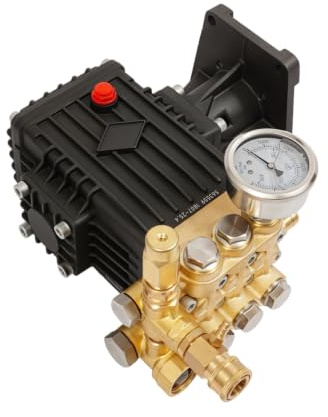 Pressure Washer Pump Direct Drive 4000Psi 4Gpm Brass Head Black Oxidized Aluminum for 9-15Hp Engines 1 Inch Shaft Horizontal with Unloading Valve Pressure Gauge for GX390 Power Washer