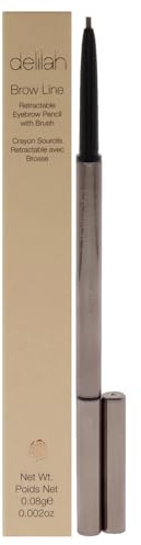 delilah Brow Line Retractable Eyebrow Pencil With Brush - Ash For Women 0.002 oz Eyebrow