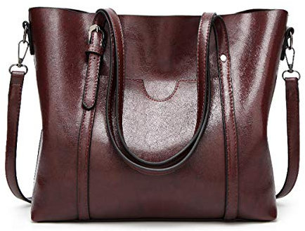 DEERWORD Damen Schultertasche Taschen Frauen Elegant Tasche Italien Vintage PU-Leder 5399 1-teilig set Kaffee