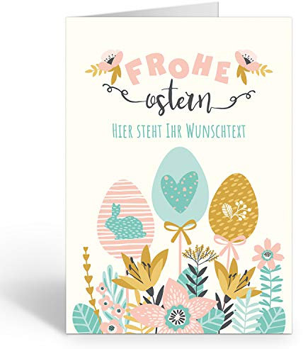 Große XXL Grußkarte zu Ostern (DIN A4) SELBER GESTALTEN - Schön Ostereier Osternest Frohe Ostern - mit Umschlag/Edle Design Klappkarte/Ostergruß/Ostern/Osterfest/Extra Groß