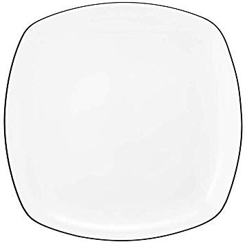 SELTMANN WEIDEN Frühstücksteller rechteckig - Durchmesser: 20 cm - Höhe: 2,5 cm - Lido - Form: Quadratisch - 10826 Weiß - Black Line
