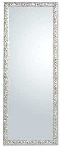 MO.WA Spiegel Wandspiegel Modern 55x145 Silber Ganzkörperspiegel Holzrahmen klassisch Schlafzimmer Flur Lehnspiegel Garderobespiegel Ankleidespiegel Wohnzimmer
