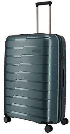 Gepäck Serie AIR BASE: Funktionaler travelite Hartschalen Trolley im coolen Look, 4-Rad Koffer L mit TSA Schloss, 075349-25, 77 cm, 105 Liter, eisblau