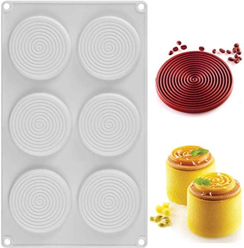 DUBENS spirale-geformt Silikon-backform, DIY Backen Liefert Mousse Kuchen Backen Werkzeuge Küche Backformen (6 Hohlräume)