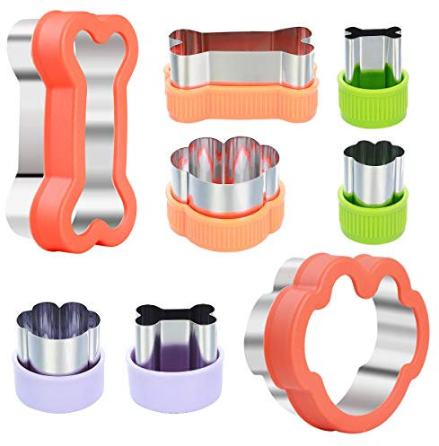 Ensemble d'emporte-pièces en forme d'os de chien et de patte de chien pour friandises faites maison – Moules à biscuits en acier inoxydable pour enfants adaptés pour les gâteaux et les cookies