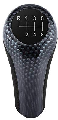 EVGATSAUTO Schaltknauf, 6 Gang Schalthebel mit Kohlefaserfarbe für E90 E91 E92 X1 X3 X5 X6
