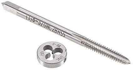 uxcell 6-32 UNC Gewindebohrer Set HSS Maschinengewindebohrer mit Rundgewindebohrer Rechtshänder